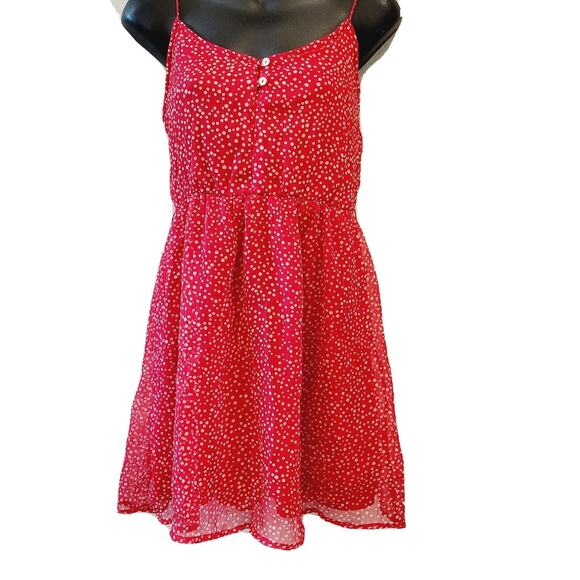 ZARA TRF COLLECTION Women Dress Size Small Red White Polka Dots Spaghetti Strap - Picture 1 of 8